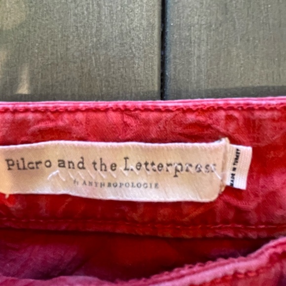 Pilcro & The Letterpress from Anthropologie Red Floral High Rise Skinny Jean- 30 - Picture 14 of 14
